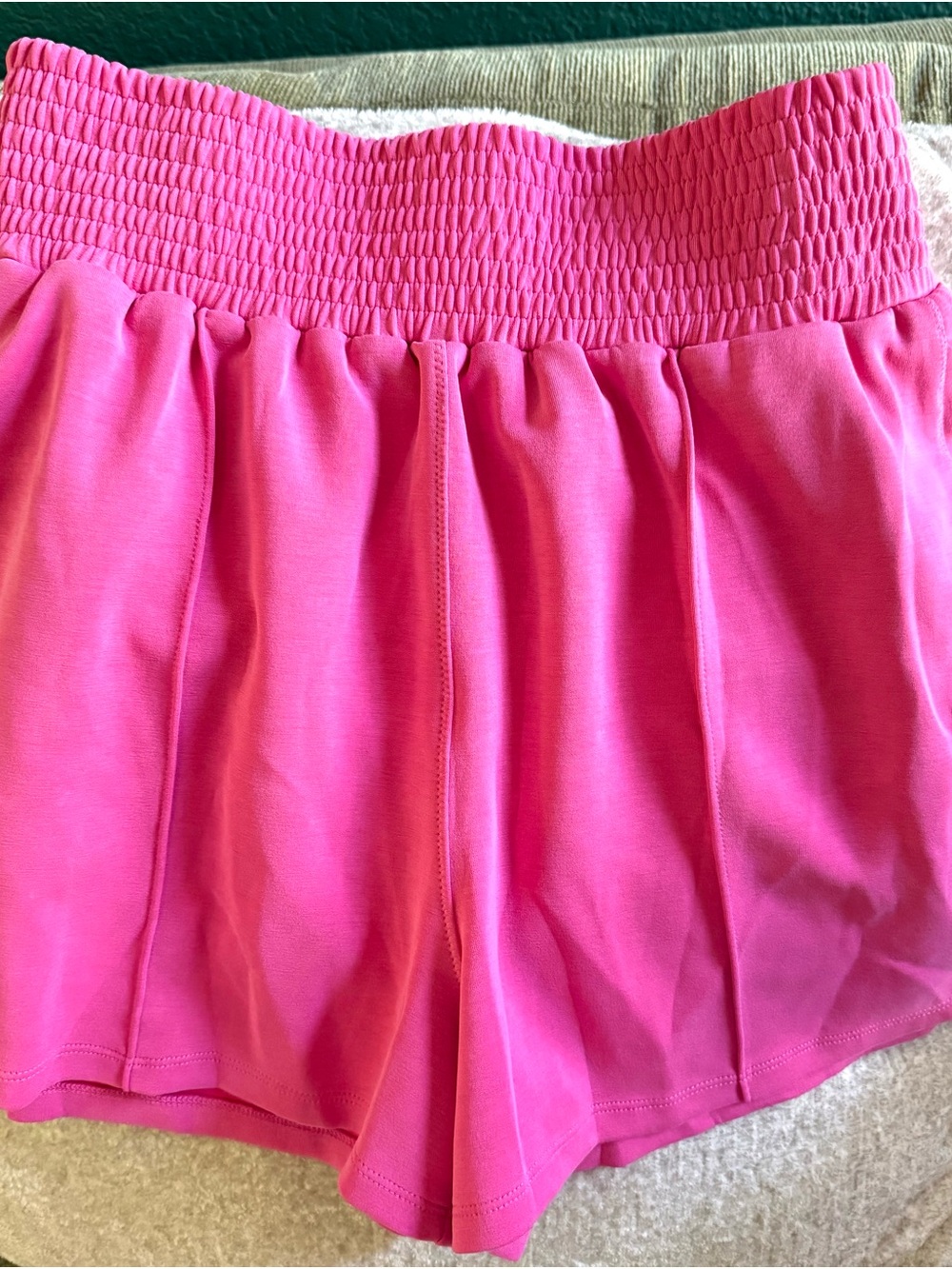 Sweaty Betty Bright Pink Smocked Waist Skirted Shorts
